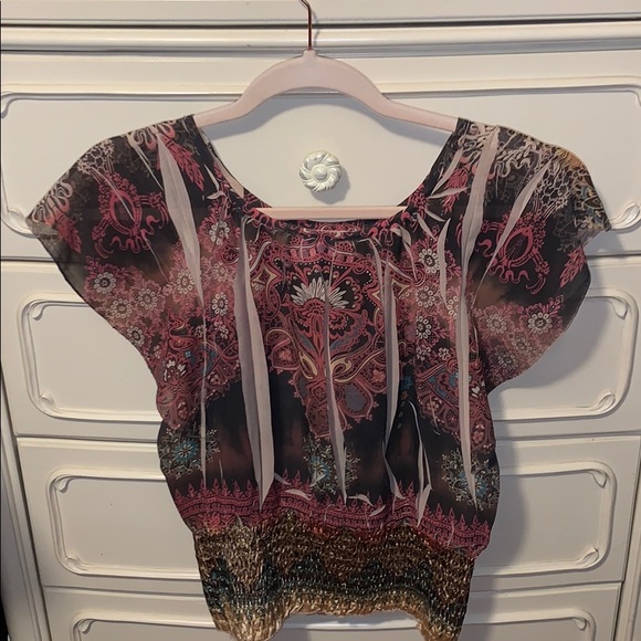 “Celly K” Cute Colorful Blouse Size M - Picture 2 of 4